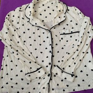 Kate Spade Black Heart Pajama Set - Large